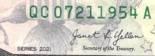 5 Dollar True Birthday Bill - July 21, 1954 - 07 21 1954 Circulated 2021 Yellin - Image 1 of 3
