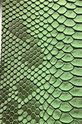 Green/black Faux Viper Snake Skin Vinyl-faux Leather-3D Scales-sold By The Yard. - Image 1 of 2