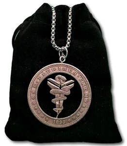 Cut Coin Necklace Kobe Bryant Basketball NBA Logo Dollar Art Hobo Nickel Dollar - Picture 1 of 2