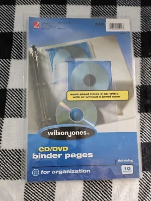 UNUSED CD/DVD Binder Pages Wilson Jones 10-pack Side Loading Clear Sheets 21450 - Image 1 of 3