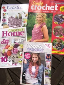4 Crochet Pattern Booklets Home Decor, Sarong, Accessories, Cat, Cacti, Unicorn - Picture 1 of 17