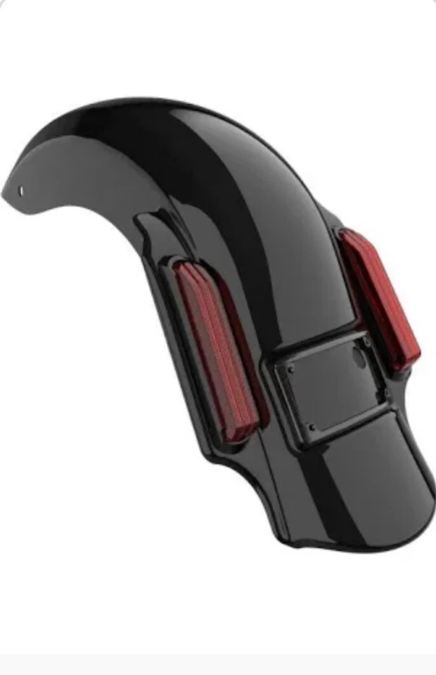 Advanblack Vivid Black Dominator Stretched Extended Rear Fender Fit 2014+ Harley - Image 1 of 1