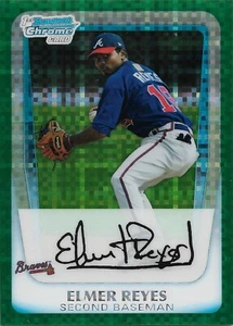 2011 Bowman Chrome Prospects - X-Fractors - Verde - Elmer Reyes - Atlanta Braves - Foto 1 di 4