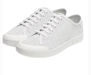Rag & Bone Standard Issue White Lace Up Perforated Leather Sneakers Size 9 - Picture 1 of 5