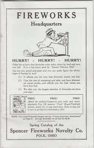 1933 SPENCER FIREWORKS FIRECRACKER CATALOG REPRINT POLK, OH - Picture 1 of 2