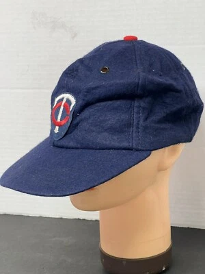 Vintage 1960s Minnesota Twins Youth Ball Cap Baseball Boys Large 40% Wool Hat - Image 1 of 4