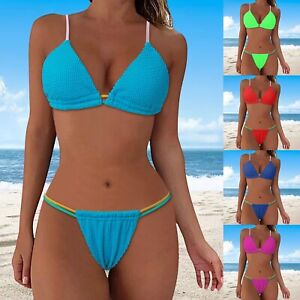Women Bikini Set High Waist Size 6 8 10 High Cut Swimwear Beachwear
