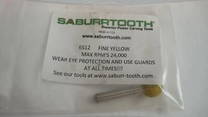 ABURRTOOTH 6S12 - Ball Nose Burr 1/4" Shank Coarse – Yellow - Picture 1 of 2