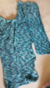Toller weicher Schal-hell-dunkelblau/türkis-Farbverlauf-UNGETR-selbstgestrickt - Bild 1 von 1