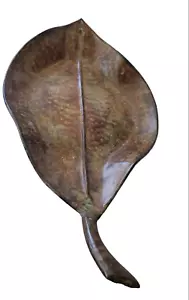 Molo vassoio foglie in metallo martellato rustico 1 importa grande decorazione piatto 23"" x 11 - Foto 1 di 3