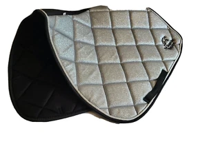 COB SIZE GP SILVER SPARKLE GLITTER SADDLE CLOTH NUMNAH PAD - Picture 1 of 4