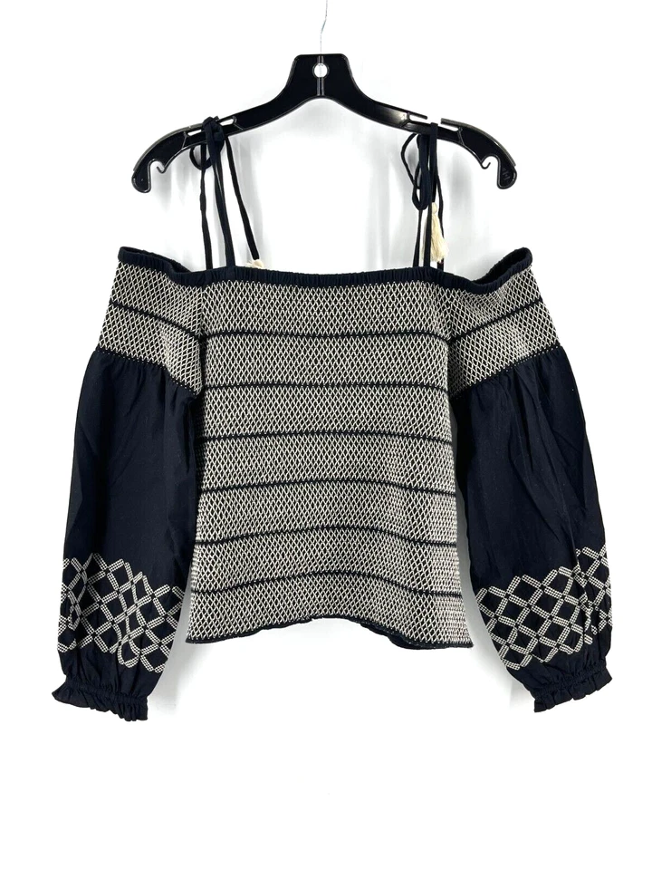 Inc International Concepts Embroidered Smocked Top Size M