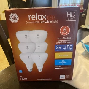 GE Relax 65-Watt EQ 10WHD Soft White Dimmable LED  R30 Medium Base Bulbs 6-Pack - Picture 1 of 4