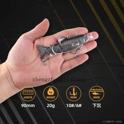 1Set Robotic Live Fishing Lure Jointed Bait Electric Swimbait USB Plug Wobbler - Image 1 of 4
