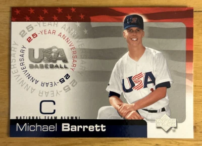 2004 Upper Deck EE. UU. Béisbol 25 Aniversario Michael Barrett #USA-10 Casi Nuevo Foto 1 de 2