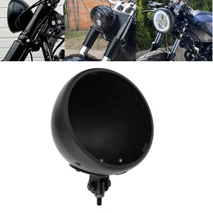 Black 7" inch Headlight Cover Head Lamp Shell Bucket For Harley Dyna Softail US - Picture 1 of 11