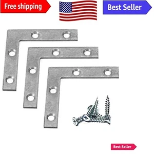 Heavy-Duty Zinc-Plated Steel Corner Braces - Pack of 12 for Picture Frames an... - Picture 1 of 2