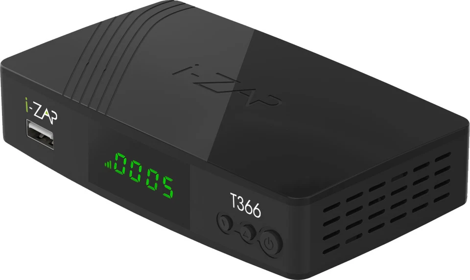 i-Zap Decoder Digitale Terrestre DVB-T2 HEVC MPEG-4 HD 10 bit Nero T366 - Immagine 1 di 1