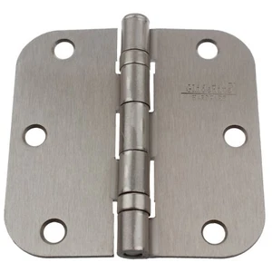 GlideRite 3.5" x 5/8" Ball Bearing Door Hinge Radius Satin Nickel 3558-2BB-SN-1 - Picture 1 of 2
