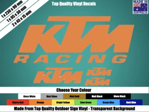 KTM DECALS STICKERS - MOTOR BIKE, MOTOR CROSS - CHOOSE YOUR COLOUR - Picture 1 of 1