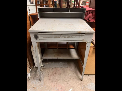 VINTAGE US POST  METAL OFFICE DESK INDUSTRIAL SORTING DESK Cover