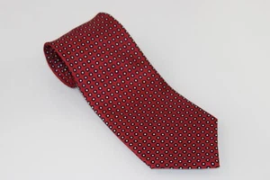 Tommy Hilfiger Necktie Red/Navy/White Dots 100% Silk - Picture 1 of 8