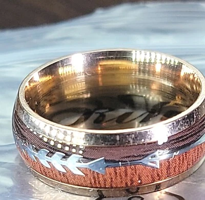 Anillo Flecha King Will Talla 8 Madera Plata Oro Rosa Clásico Nuevo Con Etiquetas  Foto 1 de 4