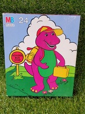 Vintage 1993 Barney Baby Bop Playing Soccer Puzzle Milton Bradley 24 PC Complete