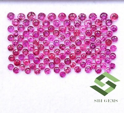 Natural Ruby Round Cut 2.25 mm To 3 mm Lot 127 Pcs Calibrated Loose Gemstones - Image 1 of 4