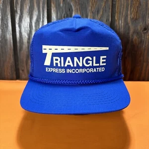 Gorra de camionero incorporada Triangle Express de colección gorra cuerda azul años 80 90 - Imagen 1 de 14