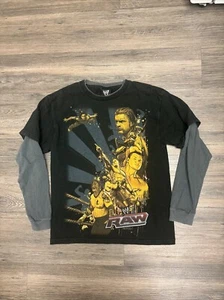 Vintage WWE Wrestling Boys Long Sleeve T-Shirt Size Medium Youth Ruthless Y2K - Picture 1 of 4