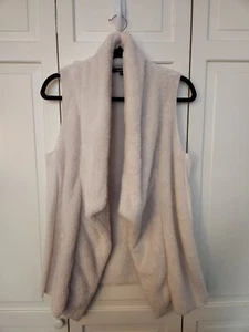 EUC Angels Forever Young Women's Cream Colored Sherpa Fleece Draped Vest, sz M - Picture 1 of 9