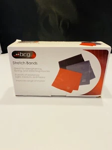 BCG Stretch Bands 2 Pack Only Medium & Heavy Black And Grey Missing Light Red - Picture 1 of 3