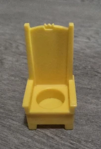 Vintage Fisher Price Little People gelber Stuhl Thron Hochlehner  - Bild 1 von 3