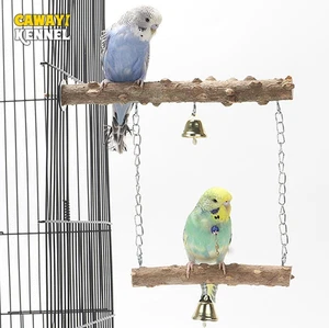 1pc Double-Layer Wood Bird Stand – Beak & Claw Grinding Cage Toy - NEW - Picture 1 of 10
