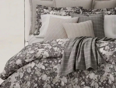 Funda Nórdica Ralph Lauren Avery Completa Queen Gris Carbón Brezo Floral Algodón Foto 1 de 4