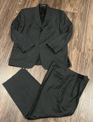 Traje LRL Ralph Lauren Para Hombre Lana Cachemira Gris Rayas • 44S| 36x29 Foto 1 de 4