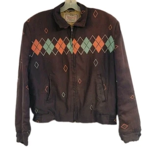GIACCA VINTAGE GABARDINE ARGYLE CAMPUS TRAPUNTATA ROCKABILLY VINTAGE ANNI 50 MEDIA - Foto 1 di 8