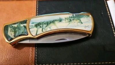 Cuchillos de colección Franklin Mint Al Agnew Wolf cuchillo de coleccionista Foto 1 de 4