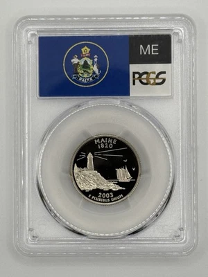 2003 S 25C Clad Maine Quarter PCGS PR70DCAM - Image 1 of 2