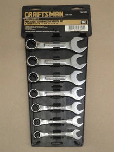 Sears Craftsman Pro USA 7-teiliges kurzes Kombi-Schraubenschlüssel-Set Standard 944101 NEU - Bild 1 von 4