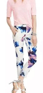 Banana Republic Pants Sz 8 Textured Floral Ryan-Fit Slim-Straight Trouser NWT - Picture 1 of 15