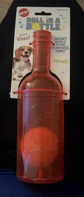 Spot Ball In A Bottle Squeaky Toy w/ Tennis Ball Inside Brand New #BYO Vino - Image 1 of 4