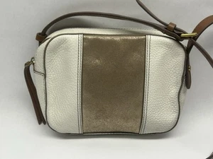 Fossil Gemma Camera Bag Coconut White Pebbled Leather Crossbody Small Purse - Picture 1 of 12
