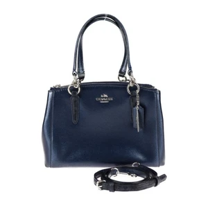 Coach Christy Handtasche F55515 Leder Metallic Blau Schultertasche - Bild 1 von 12