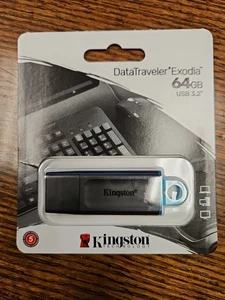 Kingston 64 GB DataTraveler Exodia USB Flash Drive USB 3.2 Gen 1, Tapa Protectora - Imagen 1 de 3
