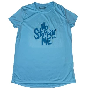 Under Armour Girls HeatGear “No Stopping Me” Blue T-Shirt Size Large - Picture 1 of 5