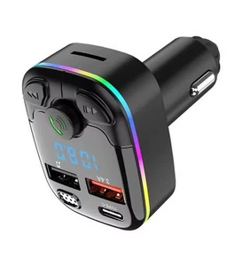 Car Charger Bluetooth 5.0 Wireless FM Transmitter MP3 Player USB PD Fast Adapter - Picture 1 of 6