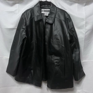 Abrigo de cuero negro JL Studio talla 16w - Imagen 1 de 9