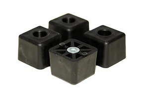 4 GRANDI PIEDINI QUADRATI CUBI IN GOMMA AMPLIFICATORI INDUSTRIALI, CUSTODIE DUTY FREE S&H - Foto 1 di 5